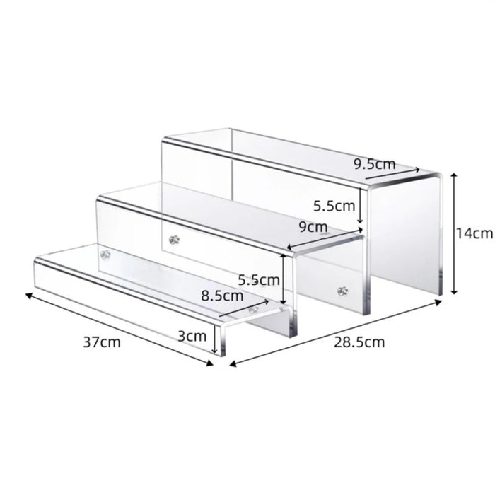 Transparent Acrylic 3-Tier Wine Bottle Holder Rack Display Shelf for Mugs Vases Organization - 5