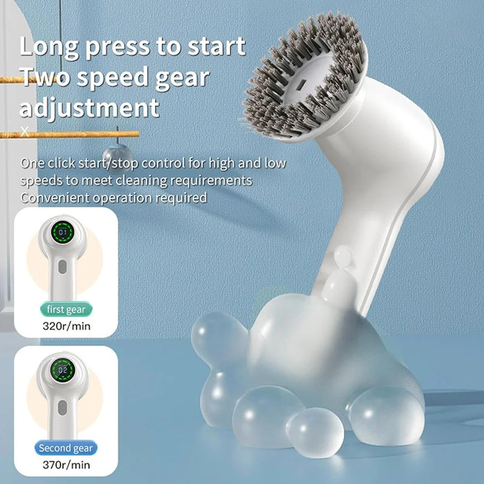 Electric Cleaning Brush Handheld Rechargeable Spin Scrubber for Home Cleaning with 8 Replaceable Heads - 5