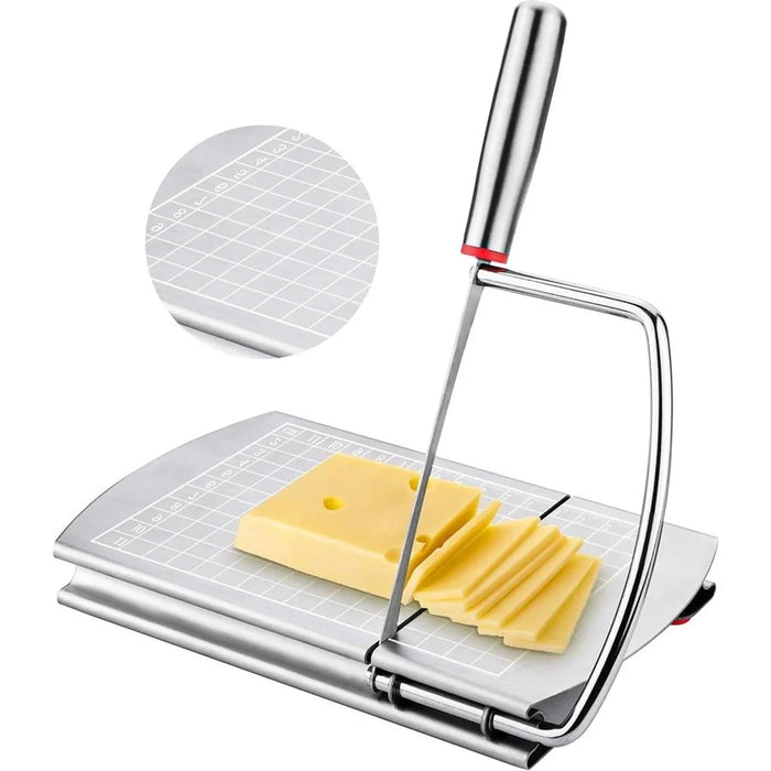 Stainless Steel Cheese Cutter with Scale Cheese Butter Slicer Vegetable Fruit Cutter (No FDA Certified, BPA Free) - 2