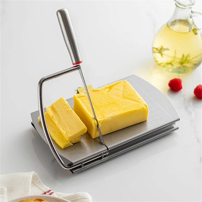 Stainless Steel Cheese Cutter with Scale Cheese Butter Slicer Vegetable Fruit Cutter (No FDA Certified, BPA Free) - 4