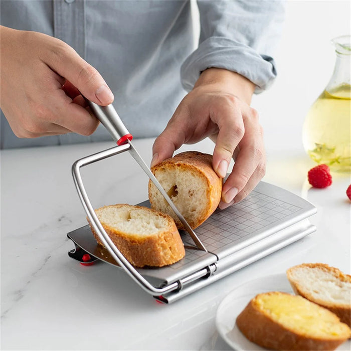Stainless Steel Cheese Cutter with Scale Cheese Butter Slicer Vegetable Fruit Cutter (No FDA Certified, BPA Free) - 6