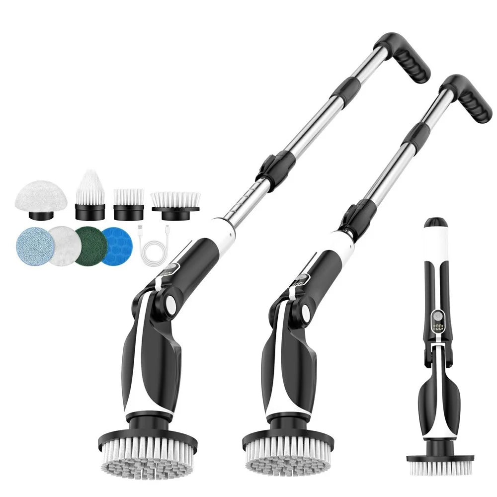 Electric Scrubber for Cleaning Spin Scrubber with Long Handle and 8 Replaceable Brush Heads - 1