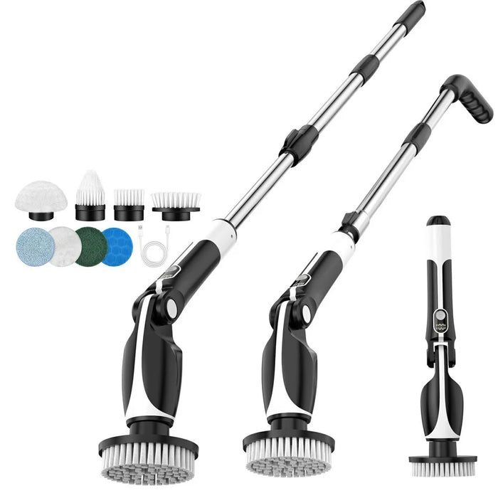 Electric Scrubber for Cleaning Spin Scrubber with Long Handle and 8 Replaceable Brush Heads - 2