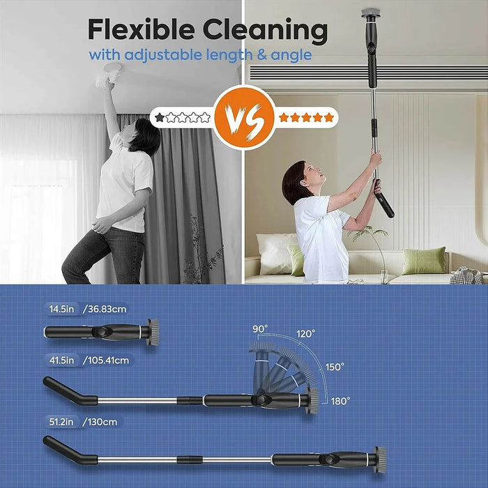 Electric Scrubber for Cleaning Spin Scrubber with Long Handle and 8 Replaceable Brush Heads - 4