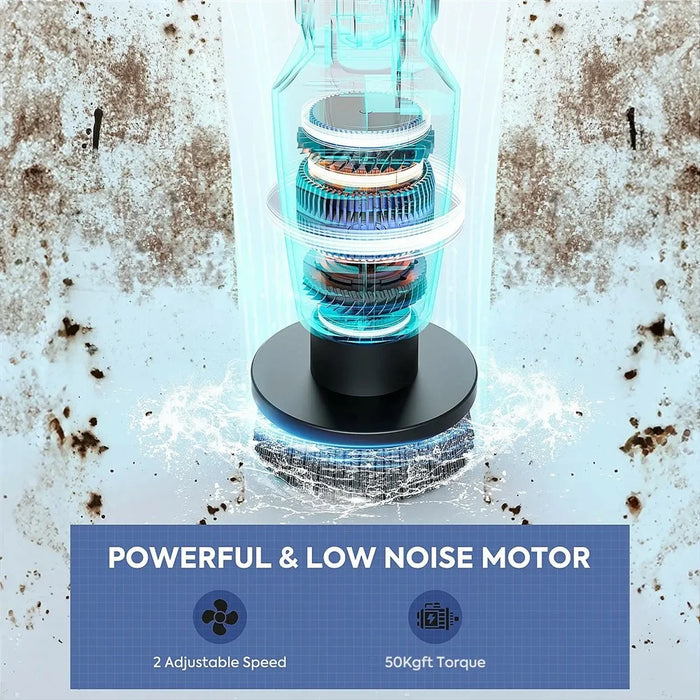 Electric Scrubber for Cleaning Spin Scrubber with Long Handle and 8 Replaceable Brush Heads - 5