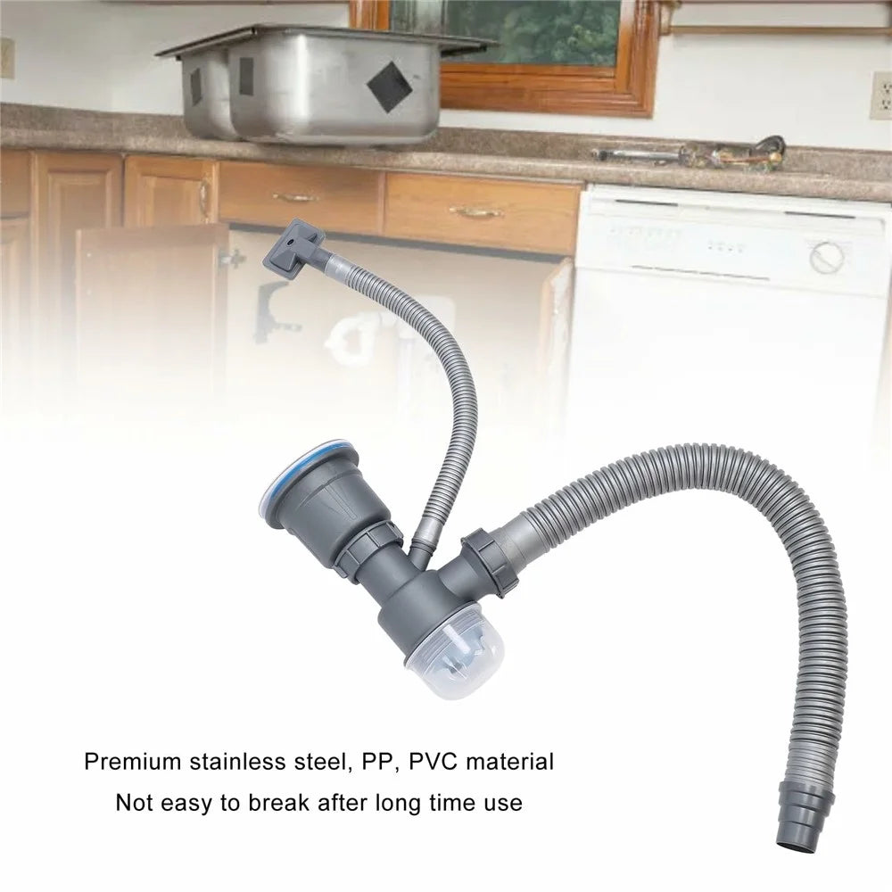 One Sink Drain Kit Sink Flexible Sink Drain Pipe with Anti-Odor Sealing - 3