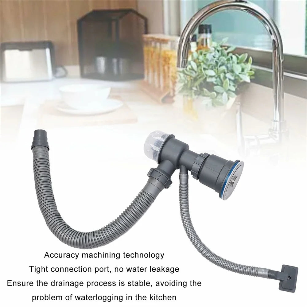 One Sink Drain Kit Sink Flexible Sink Drain Pipe with Anti-Odor Sealing - 5