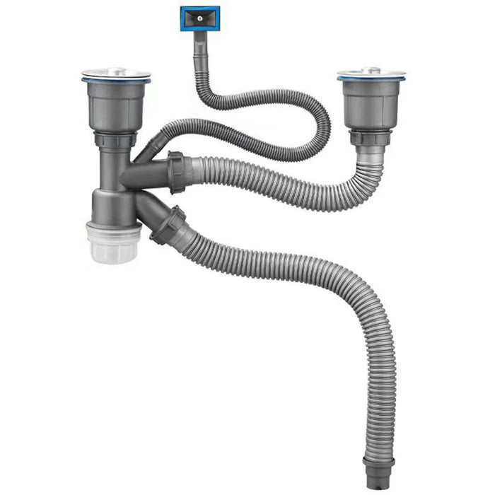 Double Kitchen Sinks Drain Kit Flexible Sink Drain Pipe with Anti-Odor Sealing - 1