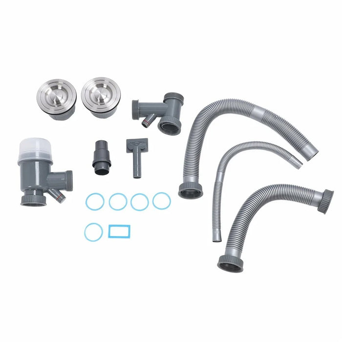 Double Kitchen Sinks Drain Kit Flexible Sink Drain Pipe with Anti-Odor Sealing - 7