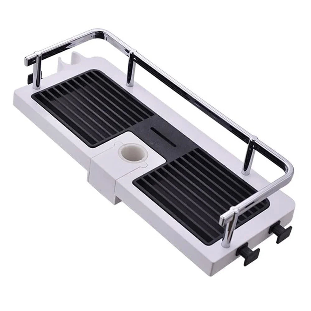 Bathroom Shower Storage Rack Organizer No Drill Lifting Rod Shower Head Holder Shampoo Tray - 1