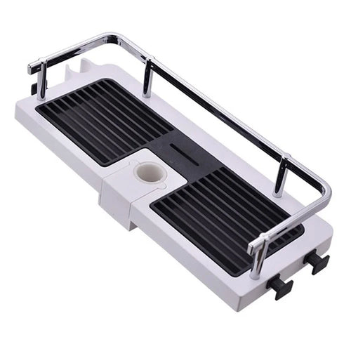 Bathroom Shower Storage Rack Organizer No Drill Lifting Rod Shower Head Holder Shampoo Tray - 1