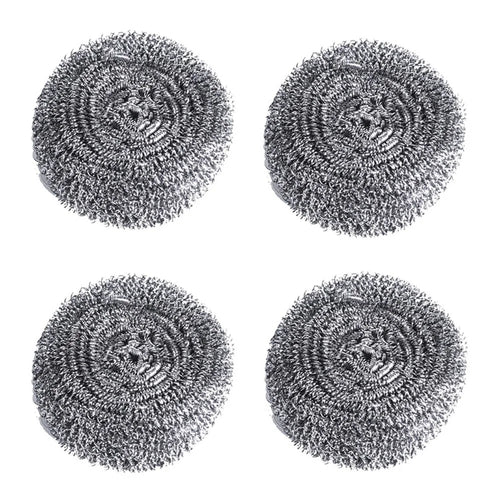 4Pcs Stainless Steel Cleaning Balls Kitchen Washing Pots Pans Rust Removal Wire Steel Brush Scrubber - 1