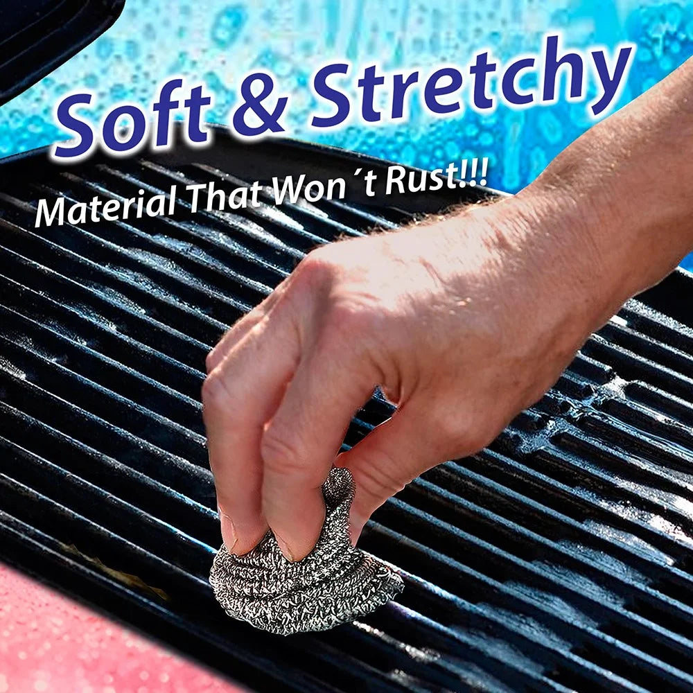 4Pcs Stainless Steel Cleaning Balls Kitchen Washing Pots Pans Rust Removal Wire Steel Brush Scrubber - 4