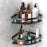 Space Aluminum Bathroom Corner Shelf Adhesive Wall Mount Shower Shampoo Triangular Storage Rack - Black - 4