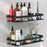 Bathroom Aluminum Shelf Shower No Drill Wall Mounted Organizer Rectangular Storage Rack - Black - 2