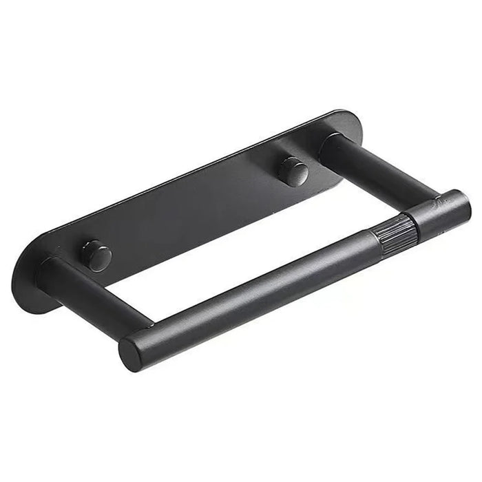 Kitchen Paper Towel Holder Stainless Steel Wall Mounted Cabinet Tissue Storage Rock Hanging Roll Dispenser - Black - 1
