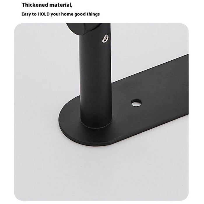 Kitchen Paper Towel Holder Stainless Steel Wall Mounted Cabinet Tissue Storage Rock Hanging Roll Dispenser - Black - 6