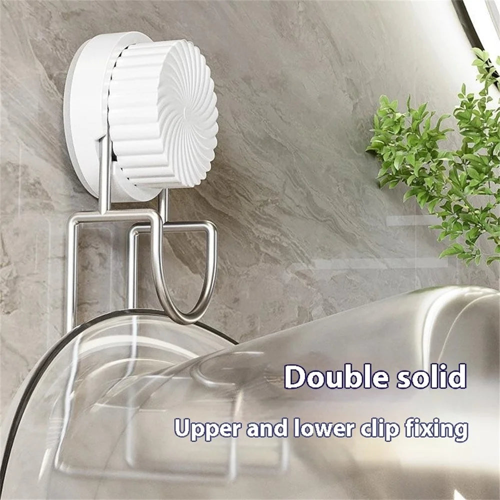 Suction Cup Wash Basin Holder Iron Art Bathroom Wall Mounted Basin Hanging Hook - White - 2