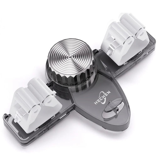 Suction Cup Mop Holder Hooks No Drill Wall Mount Removable Bathroom Organizer Storage Clip - Transparent Grey - 1