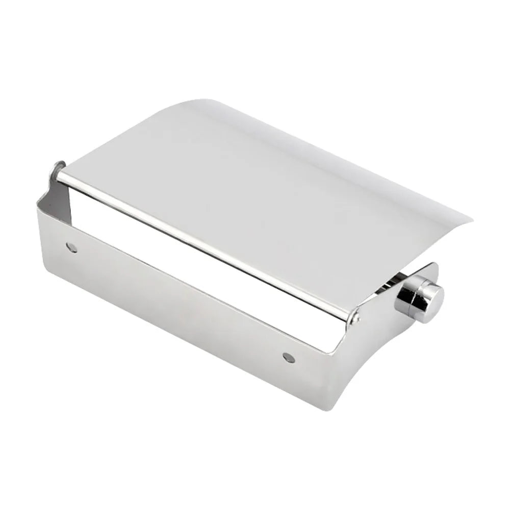 304 Stainless Steel Wall Mounted Toilet Paper Holder Bathroom Tissue Dispenser Roll Storage Rack - 4