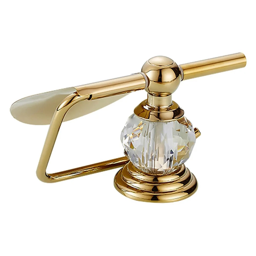 Stainless Steel Toilet Paper Holder Gold Plated Bathroom Tissue Roll Stand Wall Mount with Cover - 6