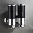 Double Head Soap Dispenser 1000ml Capacity Stainless Steel Manual Push Shampoo Shower Pump - Black - 1