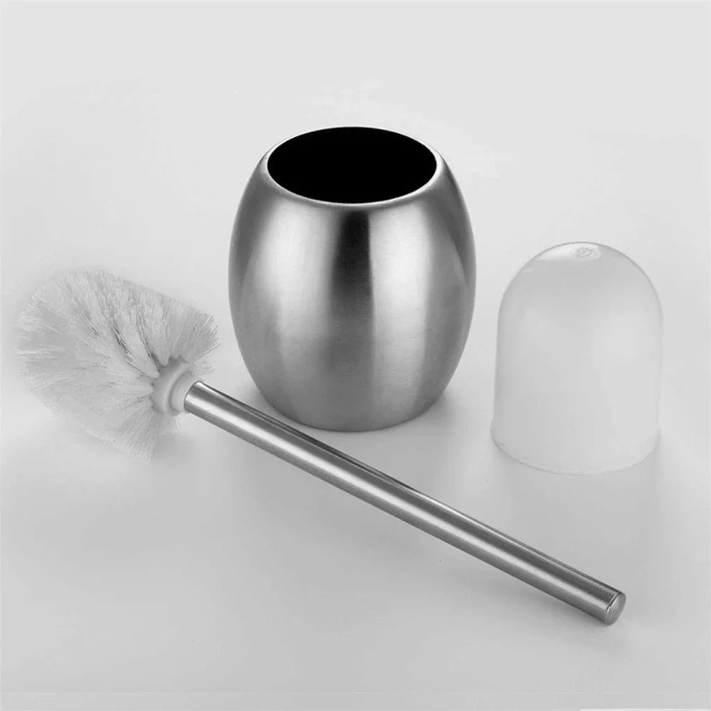 Stainless Steel Toilet Brush with Storage Base Bathroom Cleaning Tool Dense Bristles for Home / Hotel / Restroom - 5