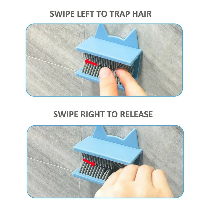 Shower Wall Hair Catcher Bathroom Bathtub Drain Protector Hair Collector Anti Clog Device For Home Use - Cat Ears  /  White - 4