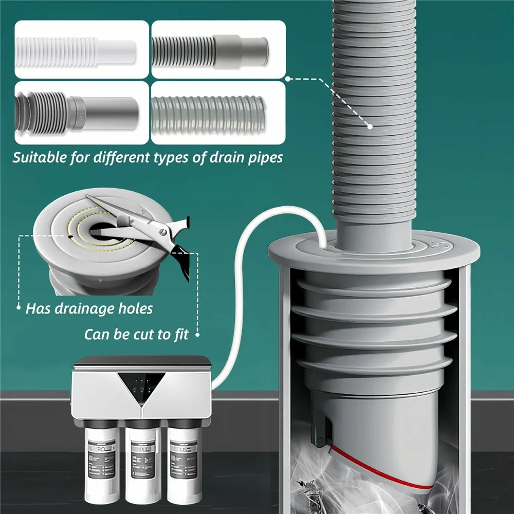 45-50mm Sewer Pipe Silicone Drain Seal Ring Kitchen Sink Washing Machine Bathroom Anti-Odor Drain Pipe Connection Plug - 4