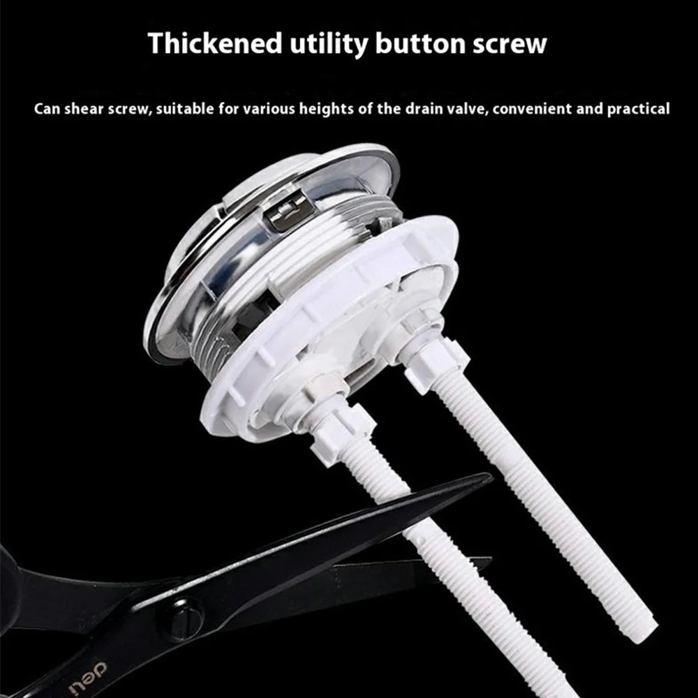Size S Toilet Tank Flush Button Dual Push Universal Toilet Flush Round Switch - White - 5