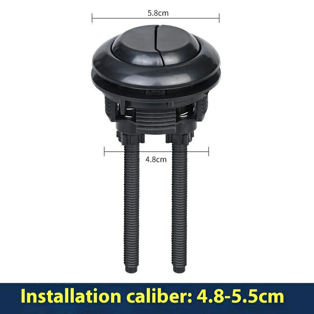 Toilet Tank Flush Button Dual Push Universal Seat Press Round Switch for Bathroom, Size M - White - 6