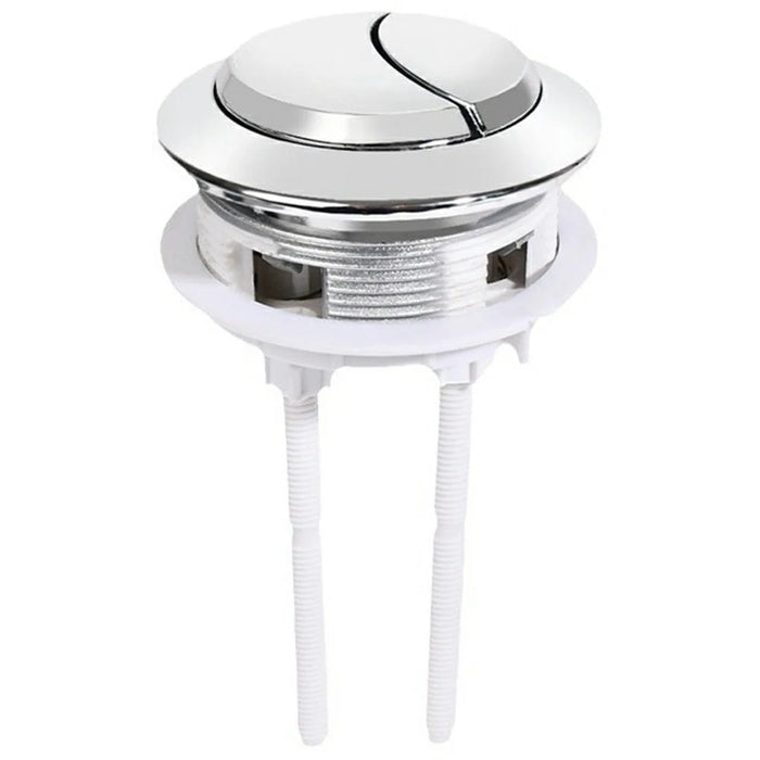 Toilet Tank Flush Button Dual Push Universal Seat Press Round Switch for Bathroom, Size L - White - 1