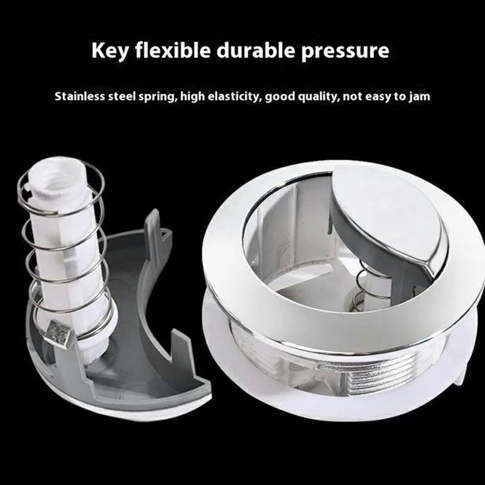 Toilet Tank Flush Button Dual Push Universal Seat Press Round Switch for Bathroom, Size L - White - 3