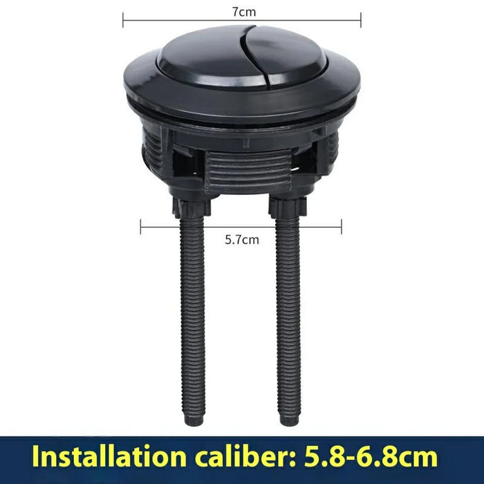 Toilet Tank Flush Button Dual Push Universal Seat Press Round Switch for Bathroom, Size L - White - 6