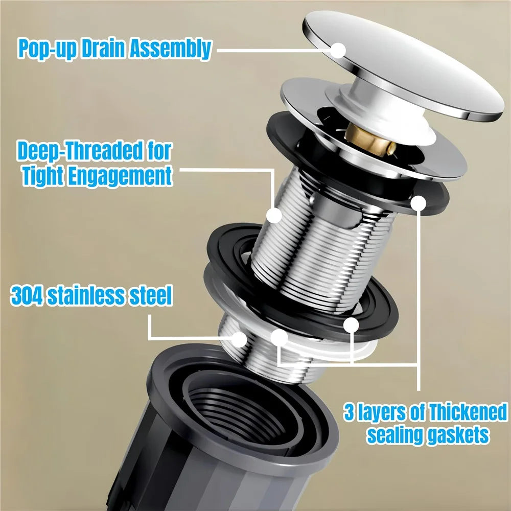 Sink Drain Pipe Kit Anti-Odor Flexible P-Trap Plumbing for Bathroom  /  Kitchen Basin Vanity - 4