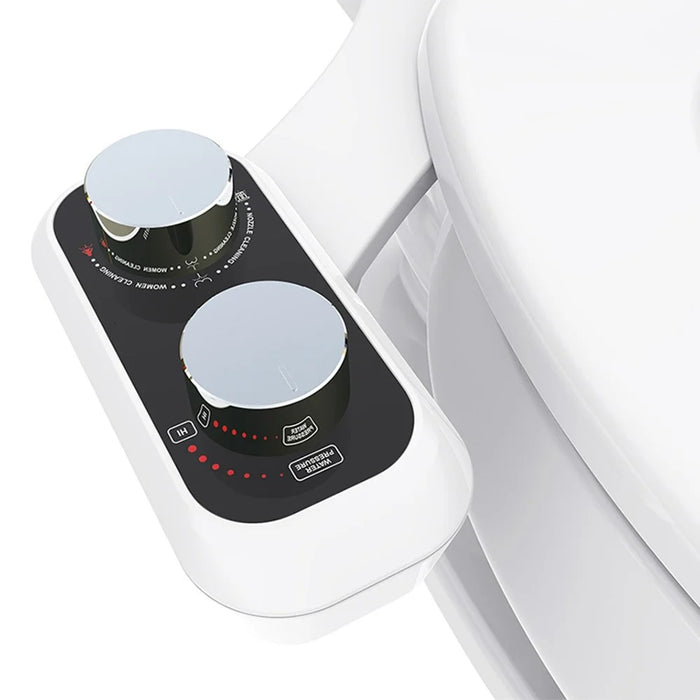 Smart Toilet Bidet Attachment Non-Electric Cold Water Dual Nozzle for Feminine Rear Cleaning -  Brass Joint - 6