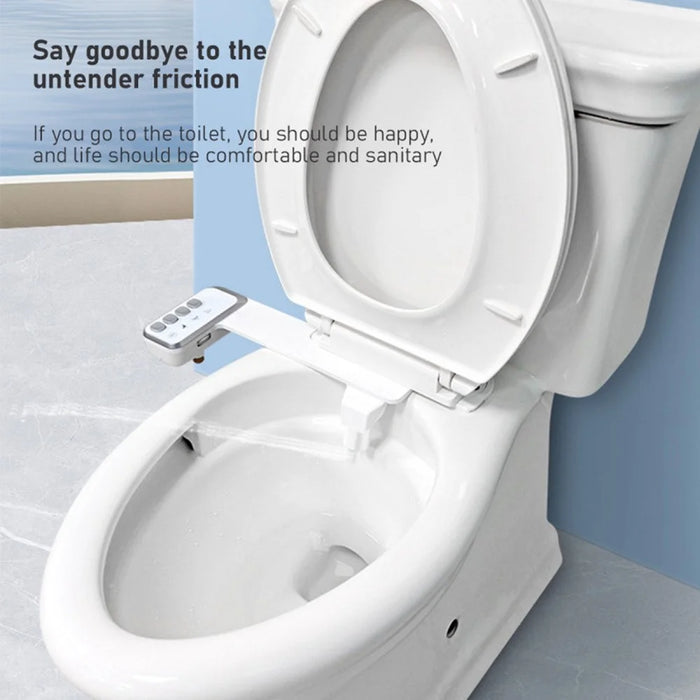 KY50066-7-8 Bidet Toilet Attachment Non-Electric Cold Water Spray Self-Cleaning Toilet Seat Attachment with Dual Nozzle for Bathroom - EU Plug - 3