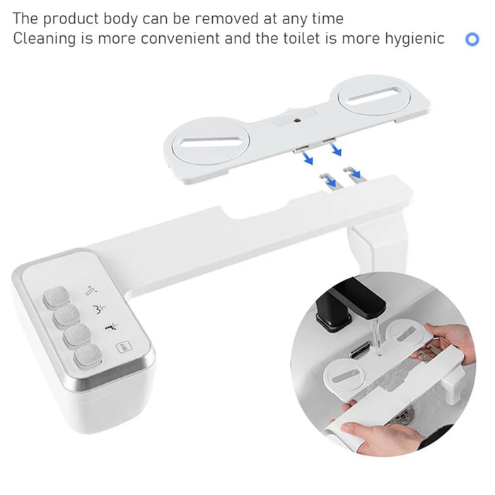 KY50066-7-8 Bidet Toilet Attachment Non-Electric Cold Water Spray Self-Cleaning Toilet Seat Attachment with Dual Nozzle for Bathroom - EU Plug - 7