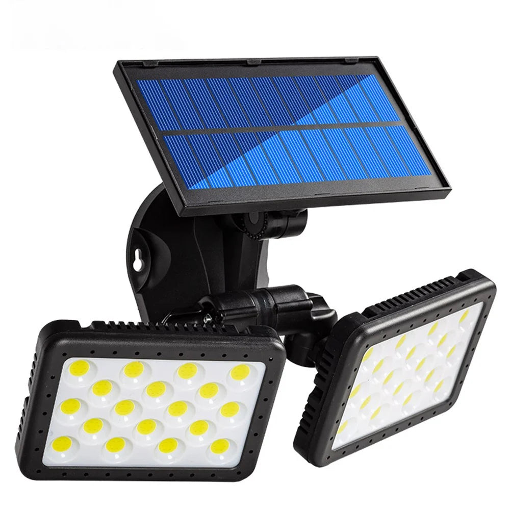 W770B COB Double-Head Solar Lamp Waterproof Motion Sensor Garden Yard Street Path Wall Lamp - 2