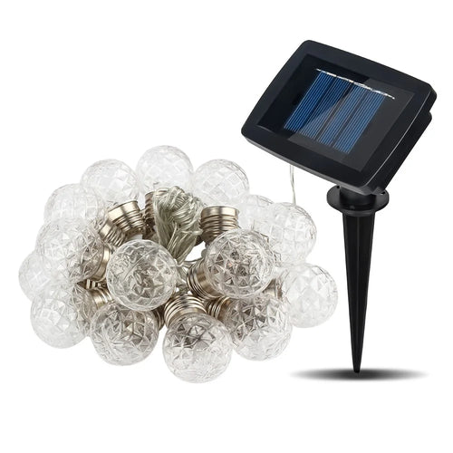 3.8M 10LED Pineapple Bulb Solar Lamp String Light Outdoor Garden Decoration - 1