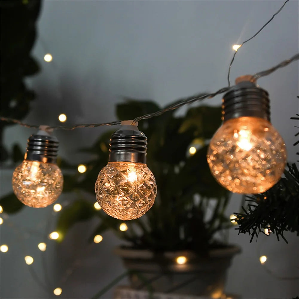 6M 20LED Pineapple Bulb Solar Powered String Light with Remote Control Outdoor Garden Lamp Decoration - 3