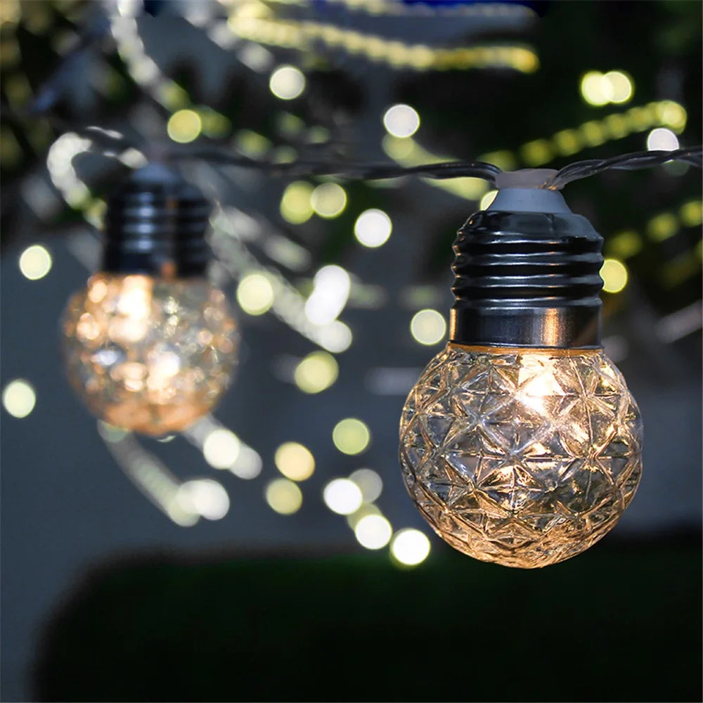 6M 20LED Pineapple Bulb Solar Powered String Light with Remote Control Outdoor Garden Lamp Decoration - 5