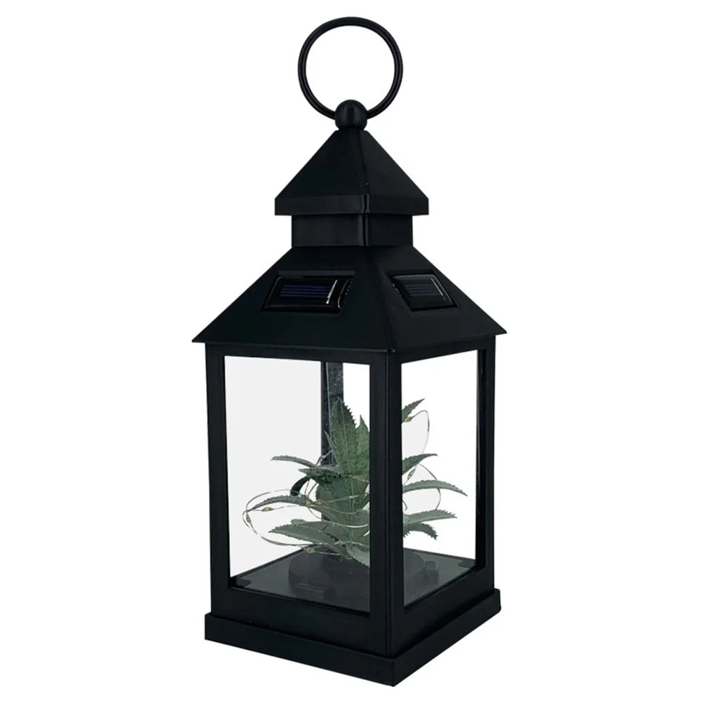 Solar 20 LED Light Outdoor Plant Wind Lamp Lantern Outdoor Yard Path Lawn Hanging Night Lamps - Warm White - 2