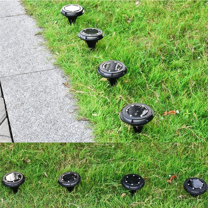 4Pcs SL6001 Outdoor Solar LED Ground Light Garden Lawn Pathway Waterproof Underground Lamp - Warm Light+Colorful Light - 3