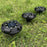4Pcs SL6001 Outdoor Solar LED Ground Light Garden Lawn Pathway Waterproof Underground Lamp - Warm Light+Colorful Light - 4