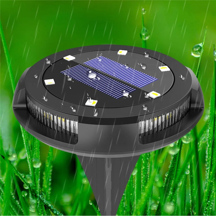 4Pcs SL6001 Outdoor Solar LED Ground Light Garden Lawn Pathway Waterproof Underground Lamp - Warm Light+Colorful Light - 6