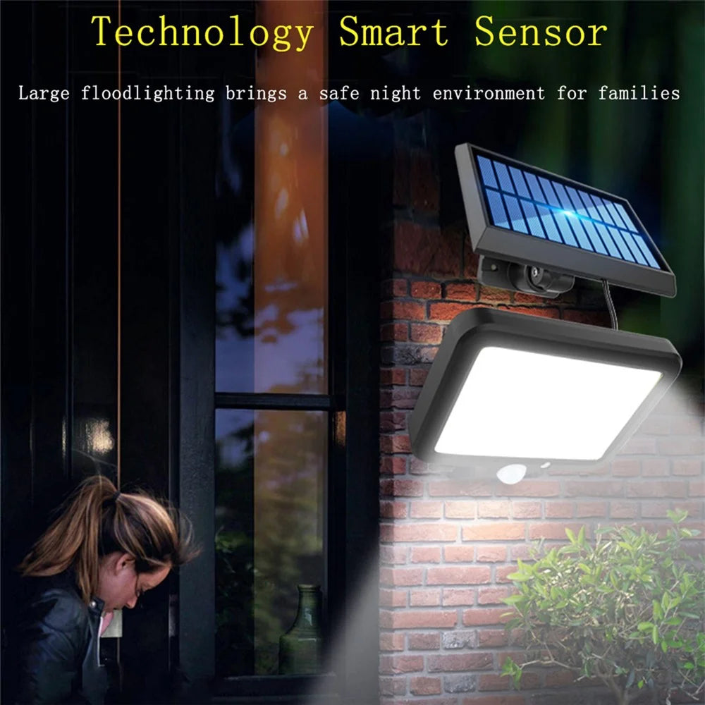COB 150 LED Solar Light PIR Motion Sensor Wall Lamp Floodlight Waterproof Path Street Lamp Garden Decoration - 4