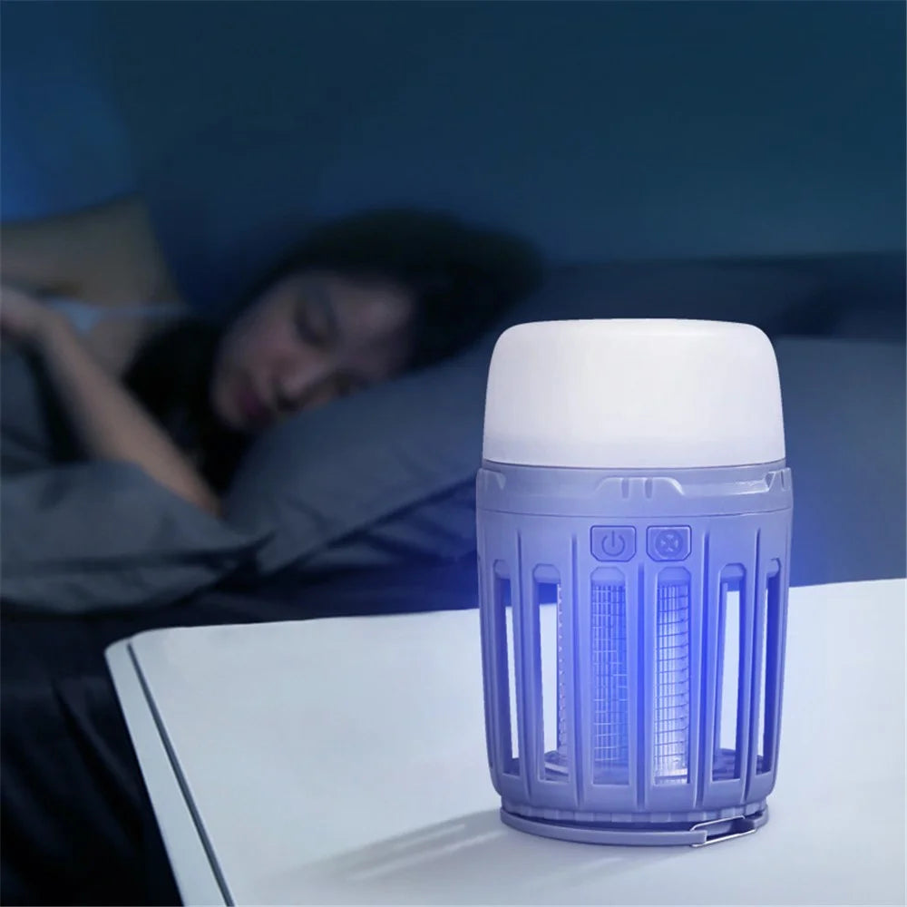 HEWOLF HW-M1832 2-in-1 Mosquito Killer Tent Light Portable LED Camping Lantern Anti-Bug Insect-Trap for Indoor and Outdoor - Grey - 2