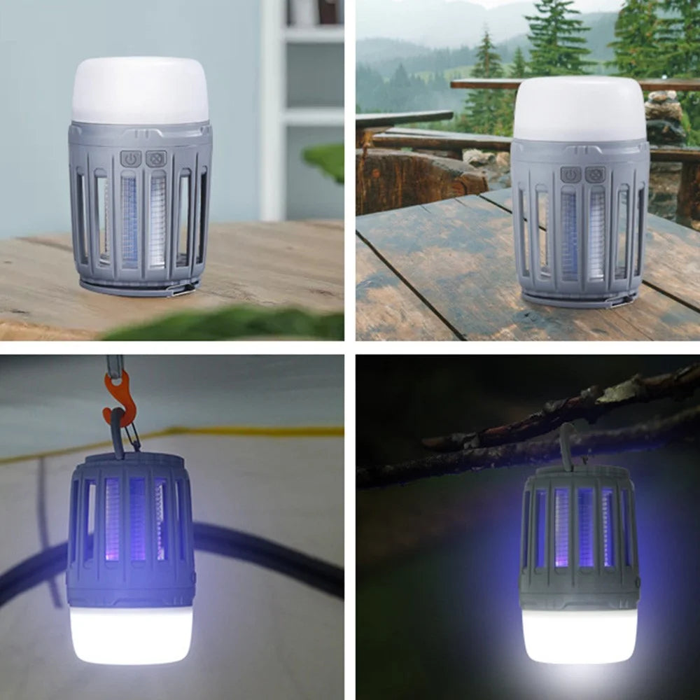 HEWOLF HW-M1832 2-in-1 Mosquito Killer Tent Light Portable LED Camping Lantern Anti-Bug Insect-Trap for Indoor and Outdoor - Grey - 5