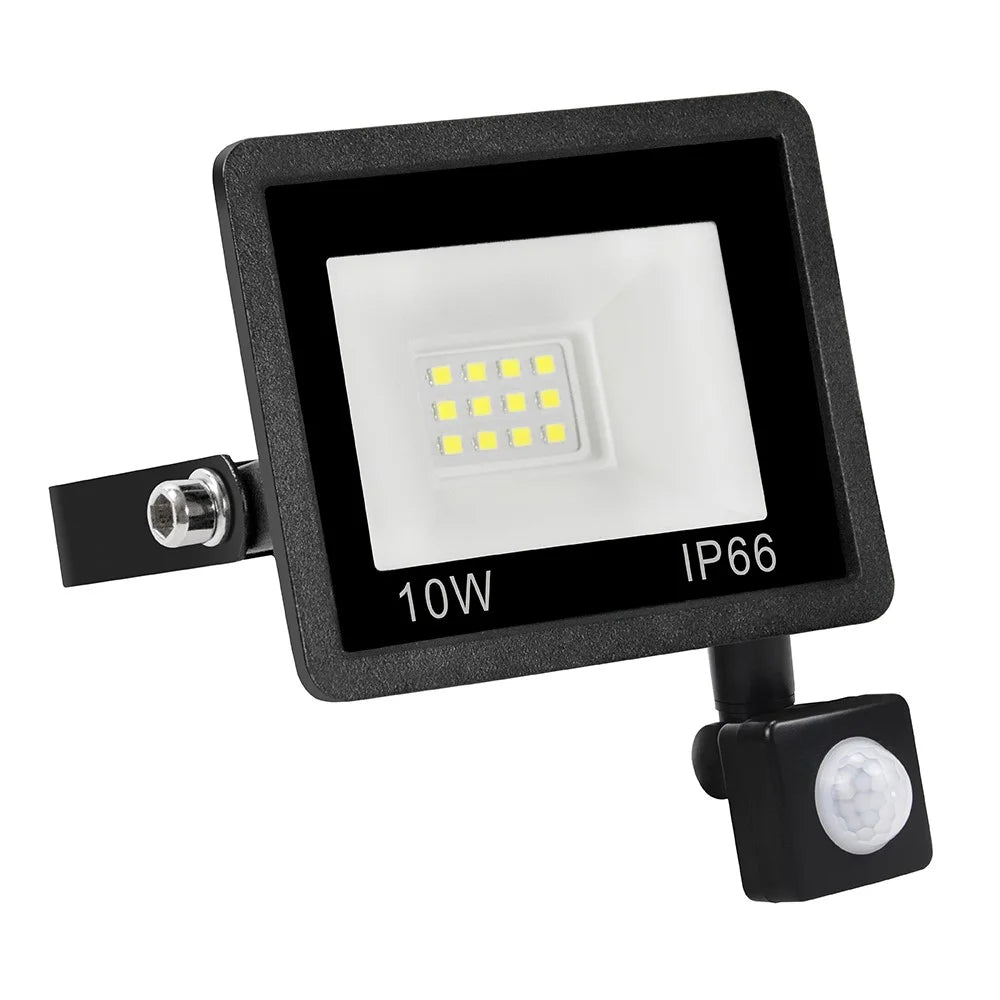 10W 12 LED Motion Induction Floodlight High Brightness Style B IP66 Waterproof Outdoor Lighting [PIR Sensor] - 1